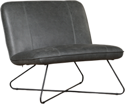 Leren brede design fauteuil Smile zonder armleuning - Vintage Leer Grey