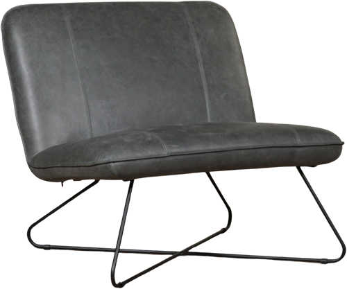 Leren brede design fauteuil Smile zonder armleuning - Vintage Leer Grey