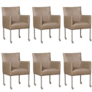 Leren eetkamerstoel desire, bruin leer, bruine keukenstoelen