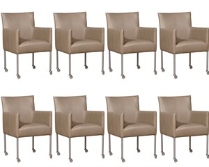 Leren eetkamerstoel desire, bruin leer, bruine keukenstoelen