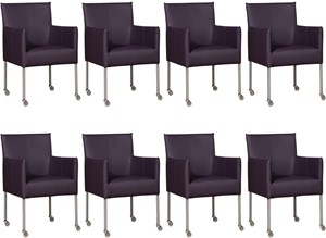 Leren eetkamerstoel desire, paars leer, paarse keukenstoelen