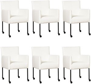 Leren eetkamerstoel desire, wit leer, witte keukenstoelen