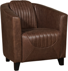 Leren kuipstoel Press Special - Vintage Leer Brown - Hout zwart