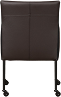 Leren eetkamerstoel Desire - met wieltjes en armleuning - Hermes Leer Caffe - Poot - Zwart - Skate wiel zwart-3