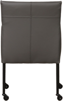 Leren eetkamerstoel Desire - met wieltjes en armleuning - Hermes Leer Antracite - Poot - Zwart - Skate wiel zwart-3
