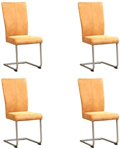 Leren eetkamerstoel dry, bruin leer, bruine keukenstoelen