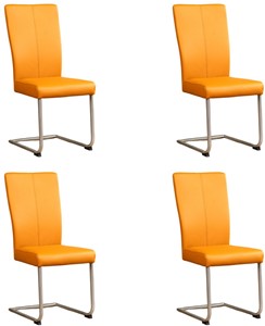 Leren eetkamerstoel dry, geel leer, gele keukenstoelen