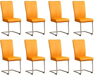Leren eetkamerstoel dry, geel leer, gele keukenstoelen