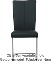 Leren eetkamerstoel Dry sledepoot rond - Toledo Leer Bordeaux - RVS-2