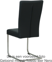 Leren eetkamerstoel Dry sledepoot rond - Toledo Leer Bordeaux - RVS-3
