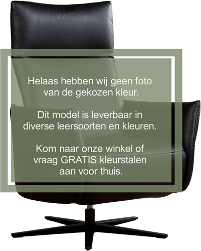 Leren relaxfauteuil Ease met geintegreerd voetenbank - Massif Leer Calvados - Medium - Stervoet geborsteld RVS
