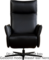 Leren relaxfauteuil Ease met geintegreerd voetenbank - Toledo Leer Lemon - Small - Stervoet chroom-2
