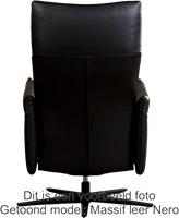 Leren relaxfauteuil Ease met geintegreerd voetenbank - Toledo Leer Moss - Large - Stervoet chroom-3