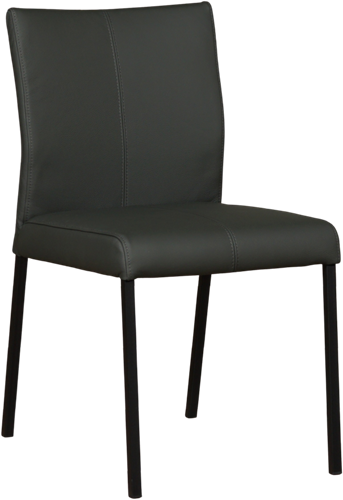 Leren eetkamerstoel Basic - Toledo Leer Verde - Zwart