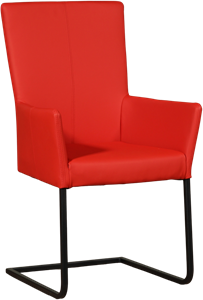 Leren eetkamerstoel dare met armleuning 133 rood, rood leer, rode keukenstoelen