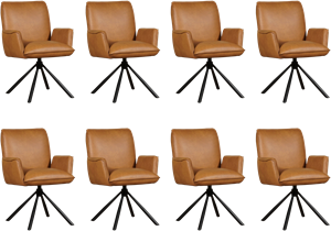 Leren eetkamerstoel elite, bruin leer, bruine keukenstoelen