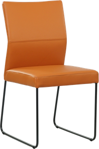 Set van 4 cognac kleur leren eetkamerstoelen Els
