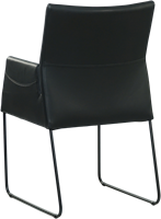 Set van 4 zwart leren eetkamerstoelen Els - met armleuning-3