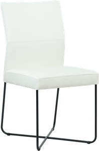 Set van 6 wit leren eetkamerstoelen Emma