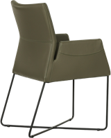 Set van 4 olijf kleur leren eetkamerstoelen Emma - met armleuning-2