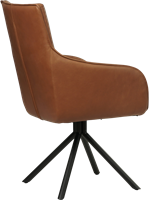 Leren eetkamerstoel Fancy - Draaibaar - Automatisch terug naar beginstand - Rancho Leer Cognac-2