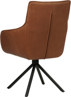 Leren eetkamerstoel Fancy - Draaibaar - Automatisch terug naar beginstand - Rancho Leer Cognac-3