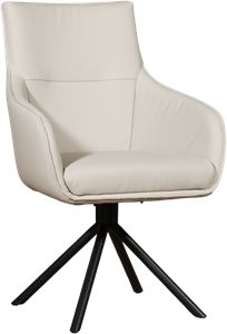 Leren eetkamerstoel fancy 40 crème, crème leer, crème keukenstoelen