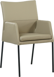 Set van 4 taupe kleur leren eetkamerstoelen Kim