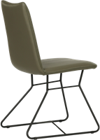 Set van 6 olijf kleur leren eetkamerstoelen Roos-2