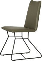 Set van 6 olijf kleur leren eetkamerstoelen Roos-3