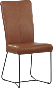 Set van 4 cognac kleur leren eetkamerstoelen Sara