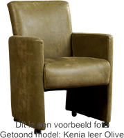 Leren eetkamerfauteuil Elegant - Kenia Leer Walnut - Met handgreep Zwart-1