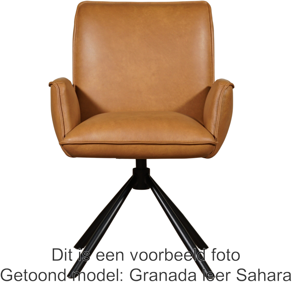 Welkom scherp Herinnering Leren eetkamerstoel Elite - draaibaar - automatisch terug naar beginstand -  set van 6 stoelen - Toledo Leer Sabbia ShopX