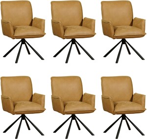Leren eetkamerstoel elite, bruin leer, bruine keukenstoelen
