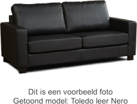 Leren bank Energy, 3-zitsbank - Kenia Leer Olive - Hout, Zwart - (214x90cm)-1