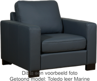 Leren fauteuil Energy - Massif Lava (grijs) - Poot hout, Zwart-1