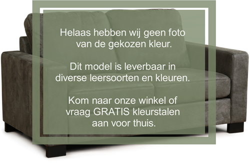 Leren bank Energy, 2-zitsbank - (164x90cm) - Toledo leer Olive - Poot hout, Zwart