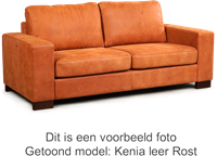 Leren bank Enjoy, 2.5-zitsbank - Toledo Leer Mastic - Hout, Bruin - (204x90cm)-1