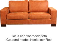 Leren bank Enjoy, 2.5-zitsbank - Toledo Leer Mastic - Hout, Bruin - (204x90cm)-2