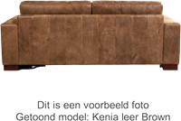 Leren bank Enjoy, 3-zitsbank - Rancho Leer Steel - Hout, Zwart - (224x90cm)-3