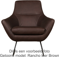 Leren designfauteuil Fame - set van 2 fauteuils - Toledo leer Lever (bruin)-2