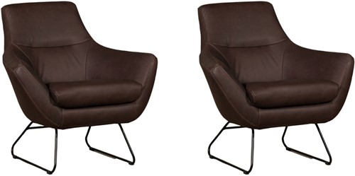 Leren designfauteuil Fame - set van 2 fauteuils