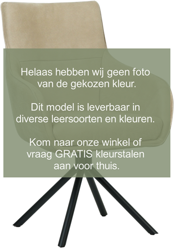 Leren eetkamerstoel Fancy - Draaibaar - Automatisch terug naar beginstand - Hermes Leer Cream