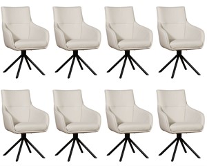 Leren eetkamerstoel fancy, crème leer, crème keukenstoelen