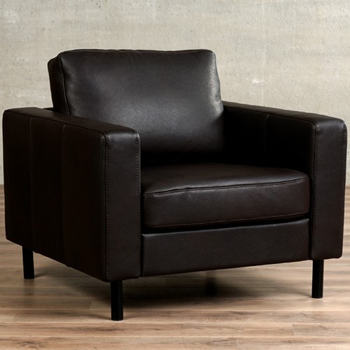 Leren fauteuil - bank Match - bruin leer