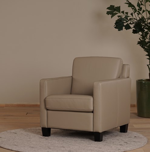 Leren fauteuil Smart - Massif Leer Safari - Hout zwart