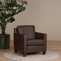 Leren fauteuil Smart - Granada leer Chocolate - Hout bruin