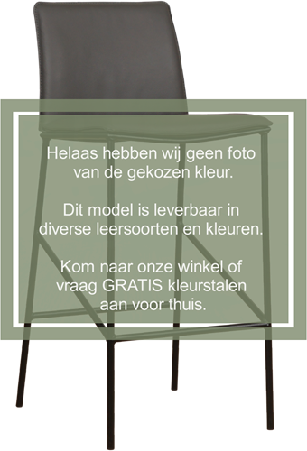 Leren barkruk Favor hoog - Vintage Leer Brown - Kleur poot, zwart