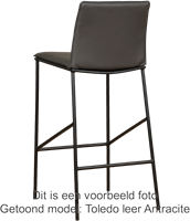 Leren barkruk Favor hoog - set van 6 krukken - Kenia Leer Rost - Kleur poot, zwart-3
