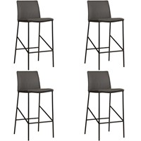Leren barkruk Favor hoog - set van 4 krukken - Rancho Leer Steel - Kleur poot, zwart